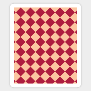 Red and Beige Checkered Seamless Pattern 007#001 Sticker